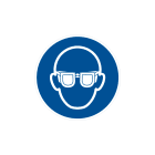 CEMBRE - Etichetta adesiva di prescrizione MS-WG per proteggere la vista, simbolo dimensione 50mm.
