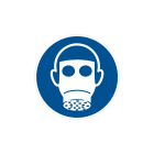 CEMBRE - Etichetta adesiva di prescrizione MS-GM, proteggi le vie respiratorie, dimensione 100mm.