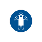 CEMBRE - Etichetta adesiva di prescrizione MS-WA, simbolo indossare il grembiule, dimensione 200mm, da applicare al grembiule.