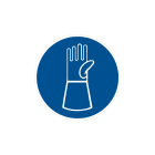 CEMBRE - Etichetta adesiva di prescrizione per guanti protettivi con protezione dei polsi, dimensione 300mm.