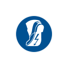 CEMBRE - Etichetta adesiva di prescrizione MS-DS per calzature con suola protettiva, dimensione 60mm, con indicazione di indossare.