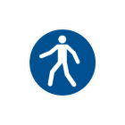 CEMBRE - Etichetta adesiva di prescrizione MS-PT con simbolo passaggio pedoni, dimensione 50mm.