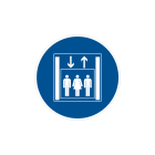 CEMBRE - Etichetta adesiva di prescrizione MS-PE con simbolo ascensore passeggeri, dimensione 25mm.