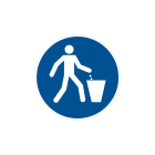 CEMBRE - Etichetta adesiva prescrizione MS-TD, simbolo gettare rifiuti nel contenitore, dimensione 60mm.