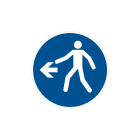 CEMBRE - Etichetta adesiva di prescrizione MS-PL con simbolo pedoni a sinistra, dimensione 100mm.