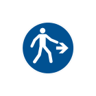 CEMBRE - Etichetta adesiva di prescrizione MD-PR, simbolo pedoni a destra, dimensione 60mm.