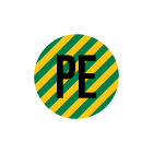 CEMBRE - Etichetta adesiva per apparecchiature CS-PE, simbolo conduttore di protezione, dimensione 16mm.