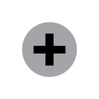 CEMBRE - Etichetta adesiva per apparecchiature CS-PS con simbolo grigio positivo, dimensione 20mm.