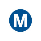 CEMBRE - Etichetta adesiva per apparecchiature CS-M con simbolo punto mediano di tensione, dimensione 16mm.