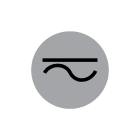 CEMBRE - Etichetta adesiva per apparecchiature CS-DACS, simbolo grigio corrente continua e alternata, dimensione 16mm.