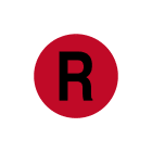 CEMBRE - ETICH.CS-R ROSSO LETTERA R NERA 20 MM. 704802