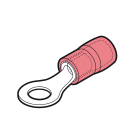 CEMBRE - Capocorda rinforzato rosso occhiello antivibrante, preisolato in PA6.6 per conduttori in rame, halogen free, sezione 0,25-1,5mmq vite 12mm.