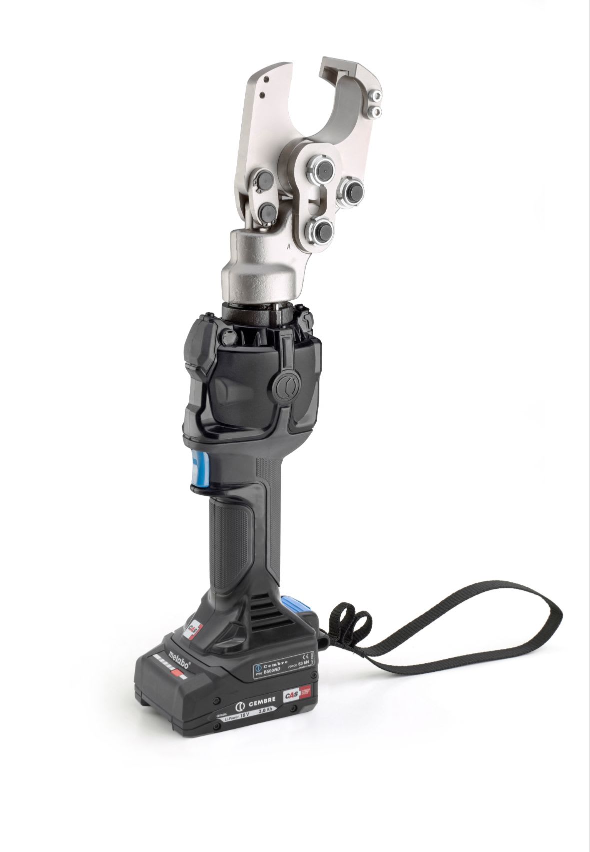 CEMBRE - Utensile tranciafuni a batteria bi-lineare per conduttori e funi in rame, alluminio, aldrey, acciaio e alluminio-acciaio con diametro massimo 32mm.