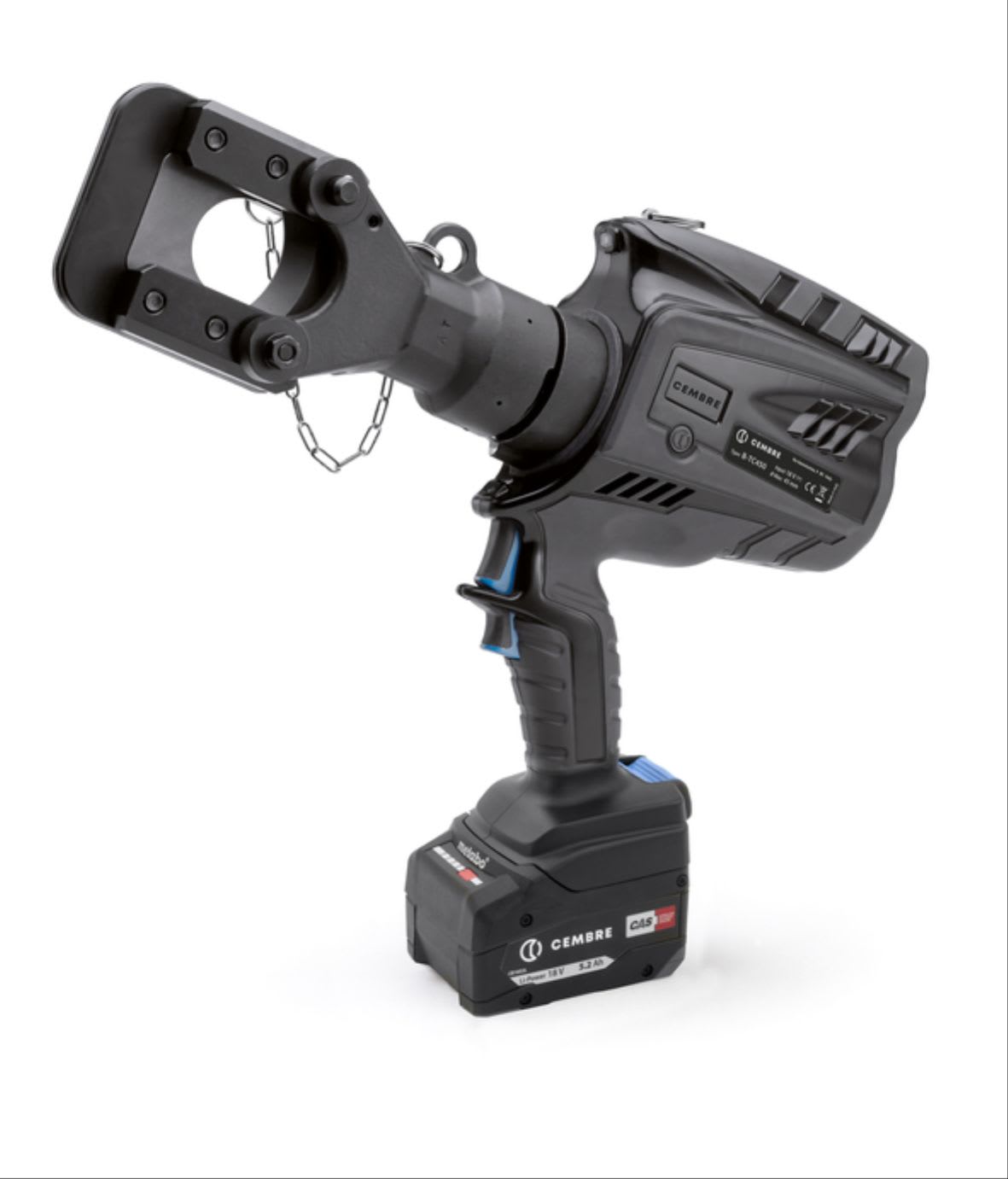 CEMBRE - Utensile tranciafuni a batteria DMAX=40m oleodinamico, a pistola, per conduttori e funi in Cu, Al, ALDREY, acciaio e alluminio-acciaio con Ø max 45mm.