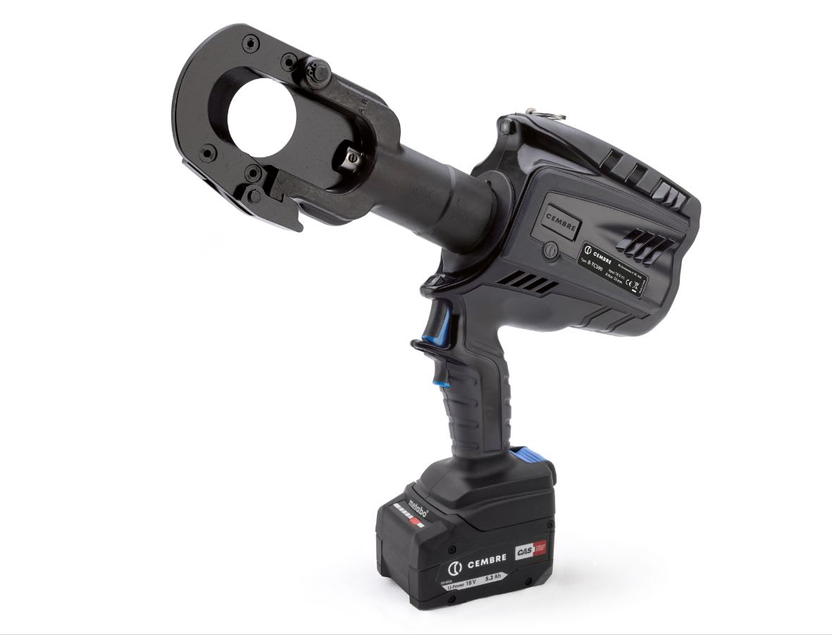 CEMBRE - Utensile tranciacavi a batteria DMAX=50m, oleodinamico a pistola, adatto per cavi in rame e alluminio e cavi telefonici con Ø max 50mm.