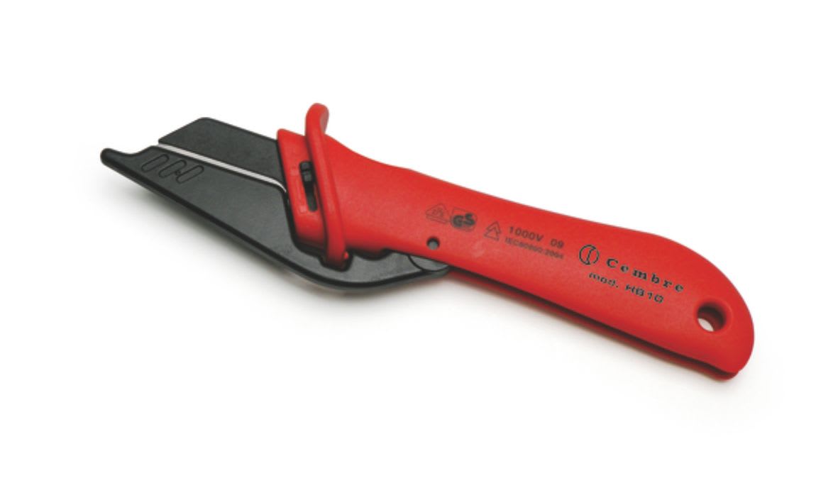 CEMBRE - Coltello isolato per cavi, lama dritta intercambiabile.