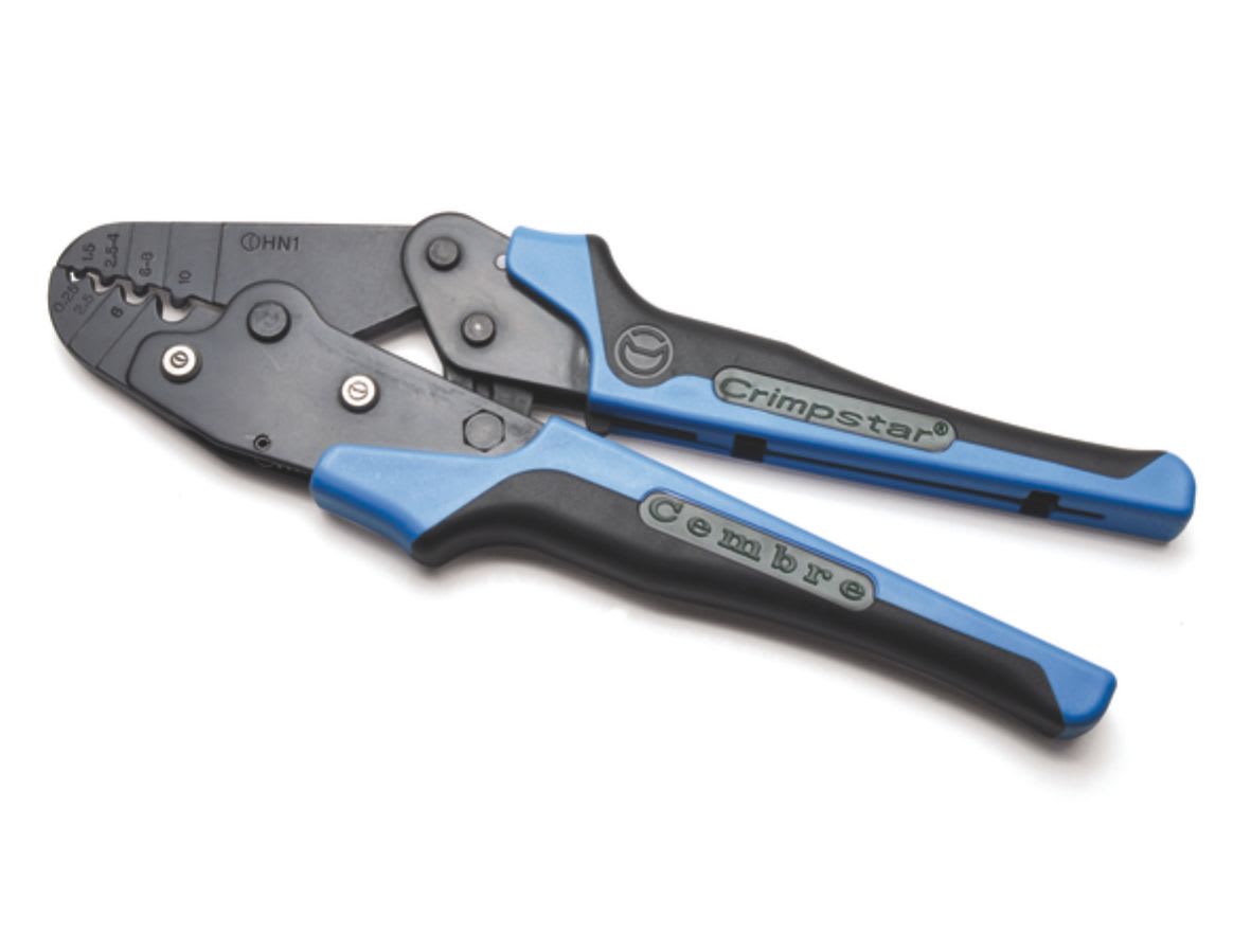 CEMBRE - Pinza per capicorda non isolati da 0,25 a 10 mmq, utensile meccanico della serie Crimpstar per connettori elettrici. HN1
