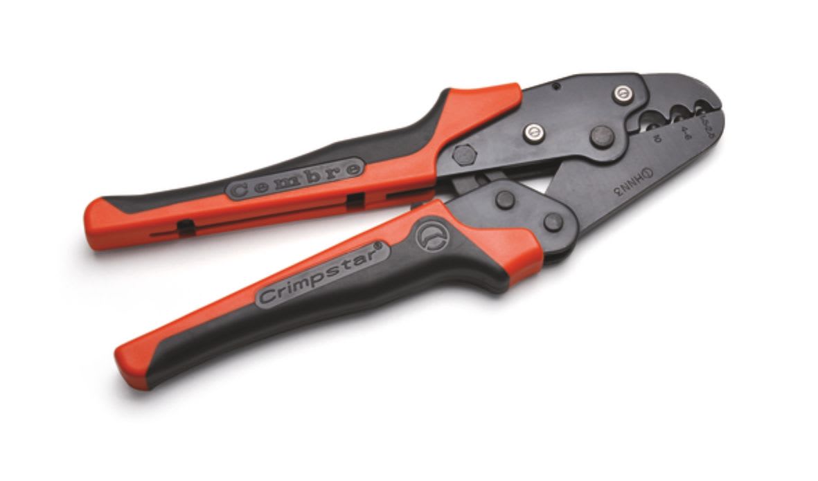 CEMBRE - Pinza per capicorda isolati in nylon da 1,5 a 10 mm, utensile meccanico della serie Crimpstar per connettori elettrici preisolati da 1,5 a 10 mmq.