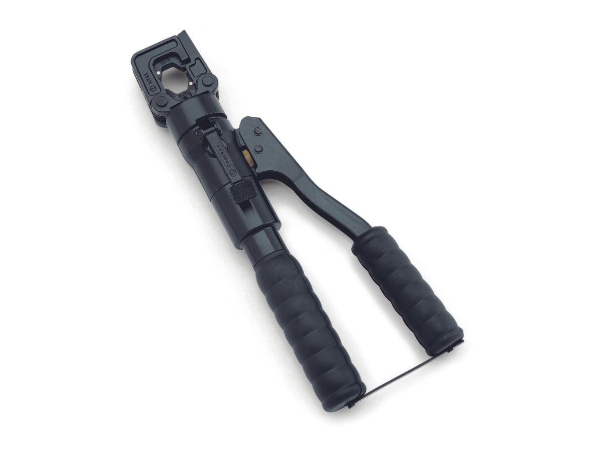 CEMBRE - Utensile oleodinamico manuale per la compressione, da 50kN, con testa chiusa apribile, per connettori elettrici fino a 150 mmq. HT45