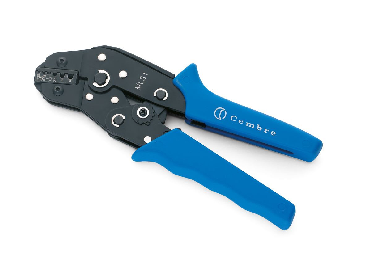CEMBRE - Pinza per tubetti sez. 0,25-6mmq per la compressione meccanica, utensile terminale da 0,25 a 6mmq. MLS1