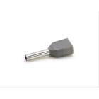 CEMBRE - Tubetto terminale Twin, preisolato in PA6, grigio, per conduttori flessibili in rame, sezione 2x0,75mmq P=10mm.