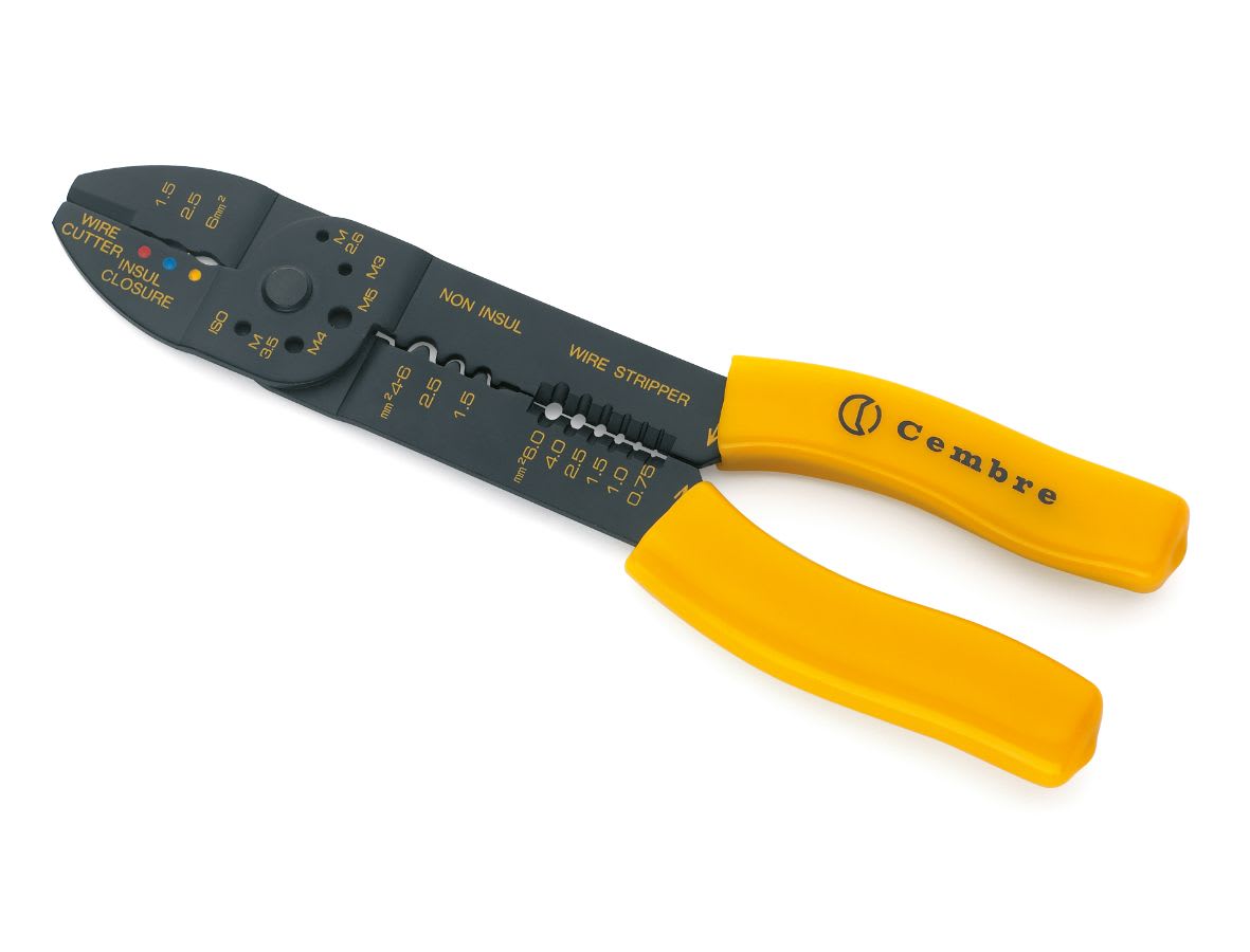 CEMBRE - Pinza per capicorda sez. 0,25-6mmq per la compressione di connettori elettrici preisolati da 0,25 a 6 mmq.
