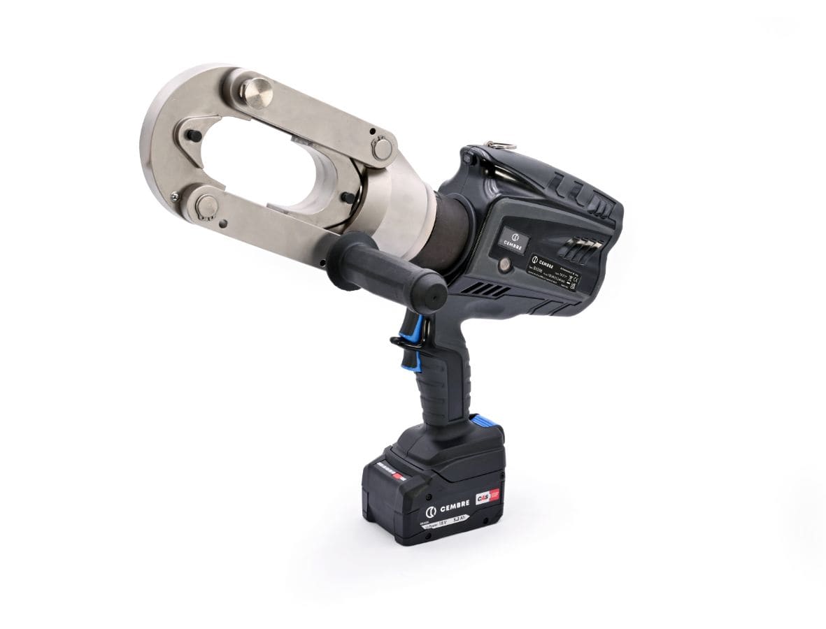 CEMBRE - CRIMPATRICE OLEODINAMICA A BATTERIA, DA 136kN, A PISTOLA, CON TESTA CHIUSA APRIBILE, PER CONNETTORI ELETTRICI FINO A 800 MMQ