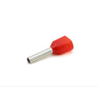 CEMBRE - Tubetto doppio sez. 2x1mmq preisolato in PA6 rosso per conduttori flessibili in rame, P=10mm.