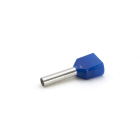 CEMBRE - Tubetto doppio sez. 2x2,5mmq preisolato in PA6 blu per conduttori flessibili in rame, p=12mm.