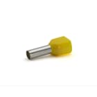 CEMBRE - Tubetto doppio sez. 2x6mmq preisolato in PA6 giallo per conduttori flessibili in rame, P=14mm.