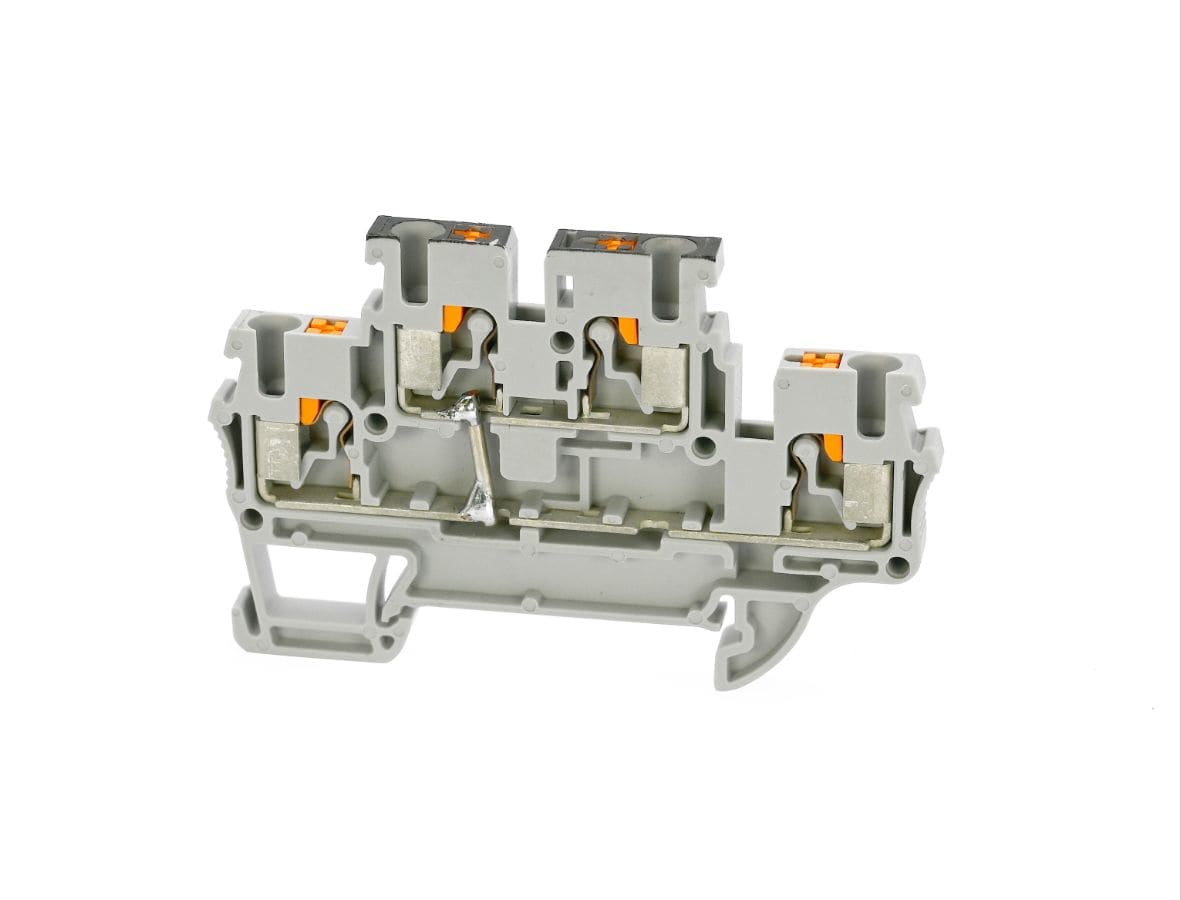 CEMBRE - MORS X DIN,PUSH-IN,2LV,SEZ.2,5MM2 GRIGIO