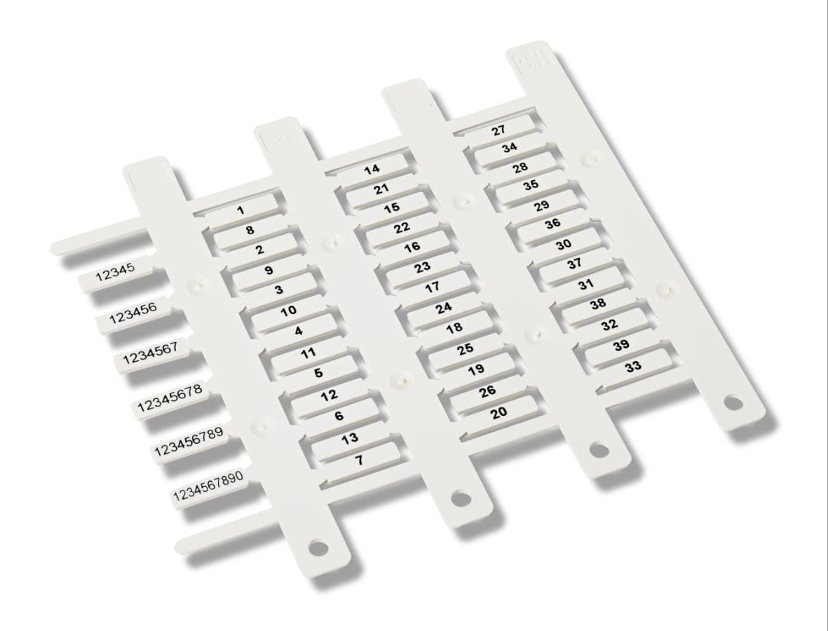 CEMBRE - TARGHETTA MG-TPM BIANCA 4X18MM X TUB.TRASP.