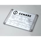 CEMBRE - TARGA QUADRO MG-VRT-R ROSSA IN PVC 50X50