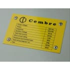 CEMBRE - TARGA RIVETT.Ø 4MM MG-VRT-RH GIALLO 15X52