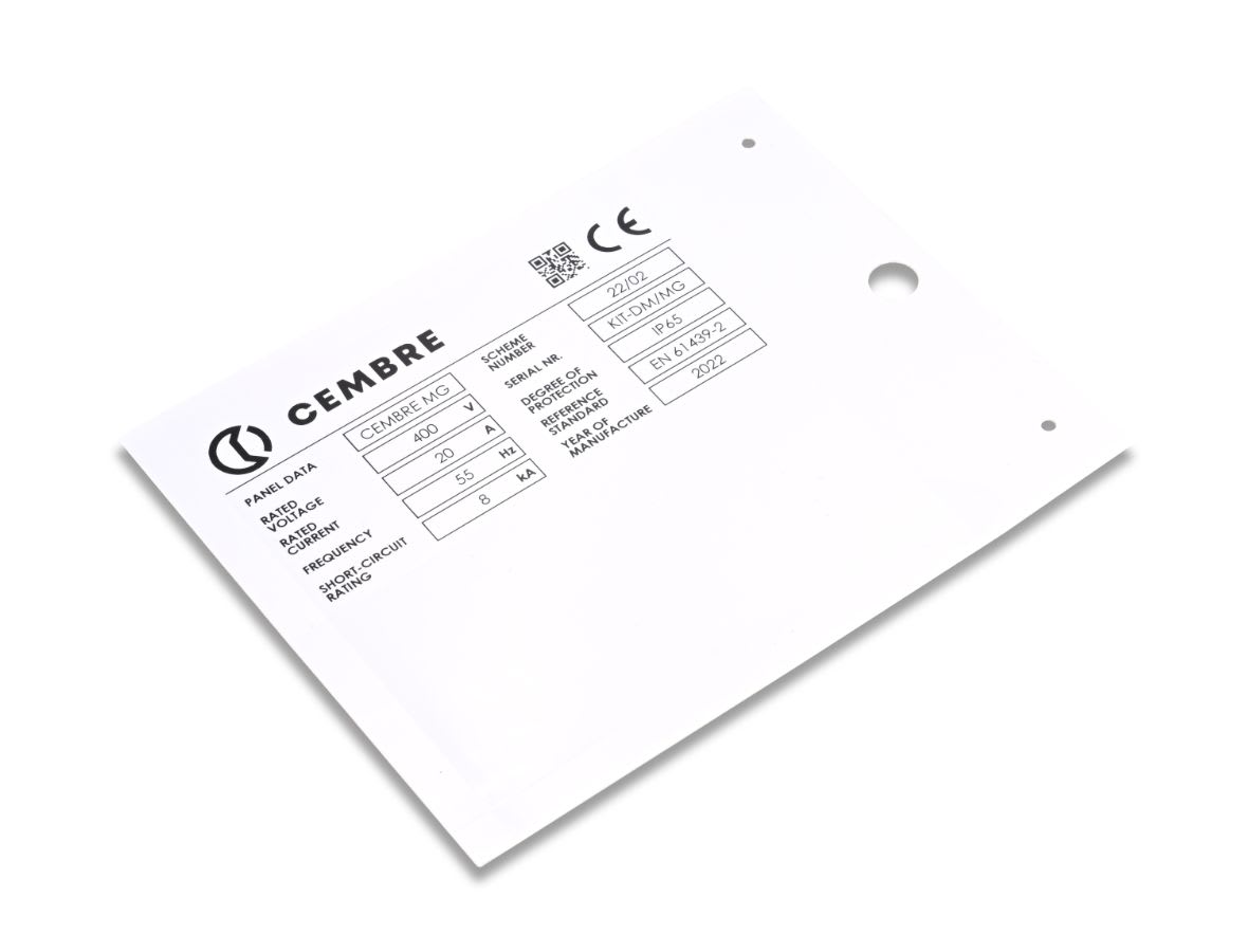 CEMBRE - TARGA QUADRO MG-VRT-A AD.GRIGIO PVC 35X7