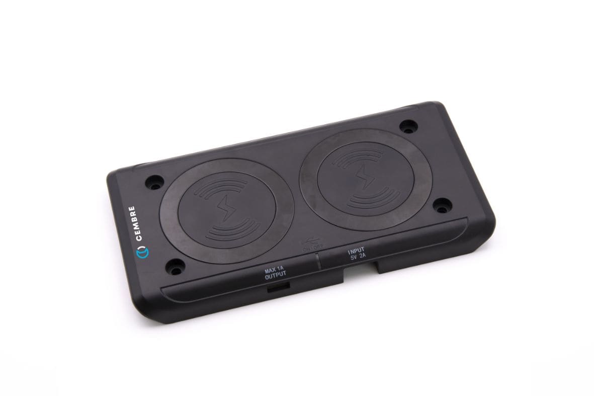 CEMBRE - Pannello magnetico di ricarica doppia e base wireless per ricarica doppia.