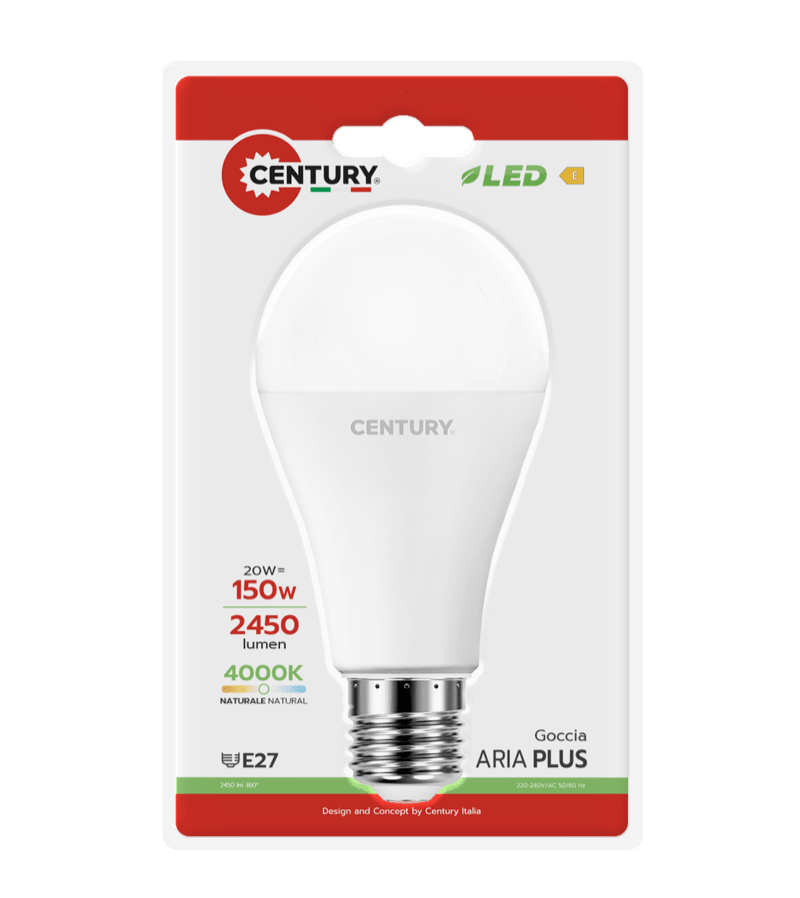 CENTURY - LAMP. LED ARIA PLUS GOCCIA A65 ARP-202740BL