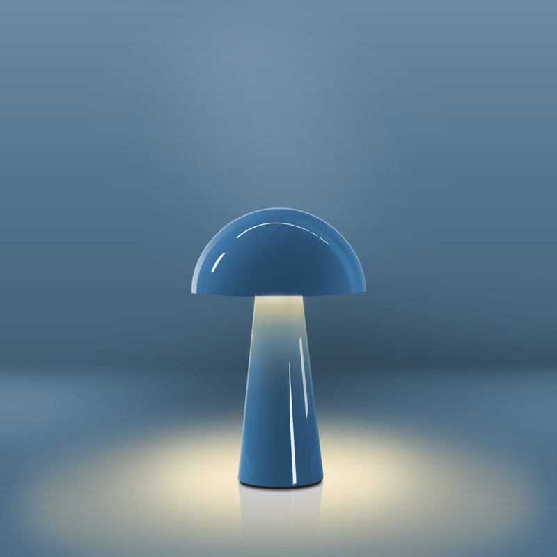 CENTURY - LAMP. DA TAVOLO COCO RICAR. BASE PG BLU