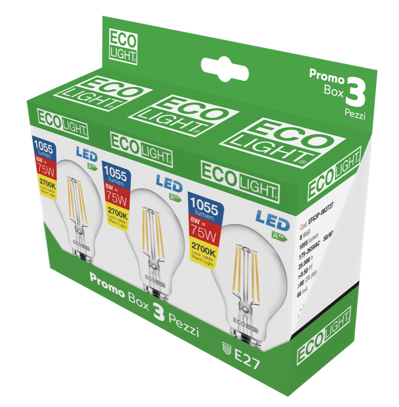 CENTURY - FIL. LED ECOLIGHT GOCCIA PLUS CHIARA A60 E3FG3P-082727