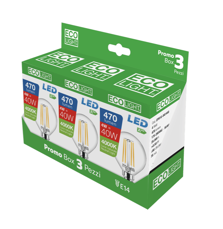 CENTURY - FIL. LED ECOLIGHT SFERA CHIARA E3FH1G-041440