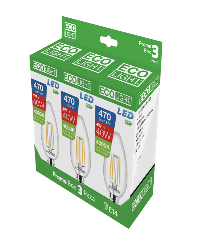 CENTURY - FIL. LED ECOLIGHT CANDELA CHIARA E3FM1-041440