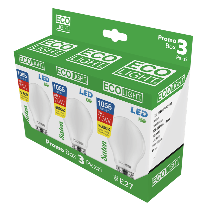 CENTURY - FIL. LED ECOLIGHT GOCCIA PLUS SATEN A60