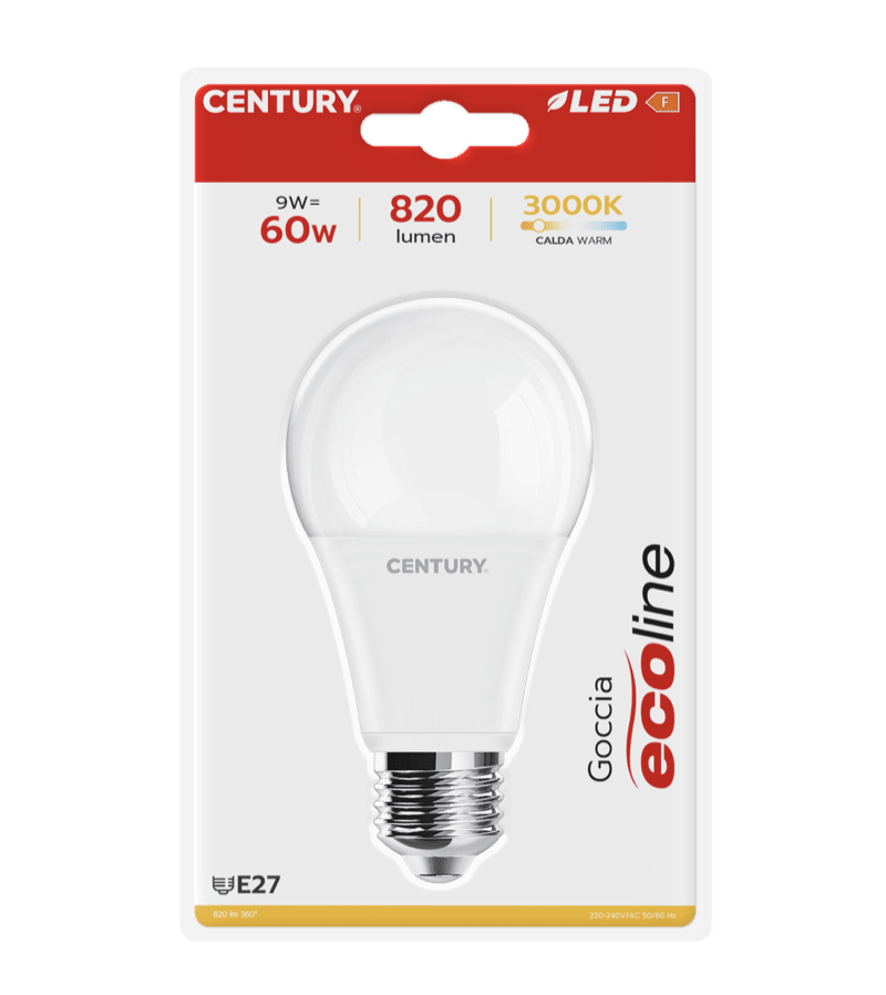 CENTURY - LAMP. LED ECOLINE GOCCIA A60 ELG3-092730BL