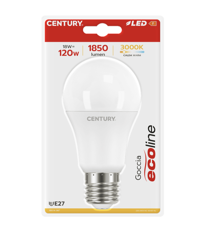 CENTURY - LAMP. LED ECOLINE GOCCIA A65 ELG3-172730BL