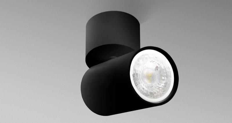 CENTURY - FARETTO SOFFITTO ENFASI ROUND NERO