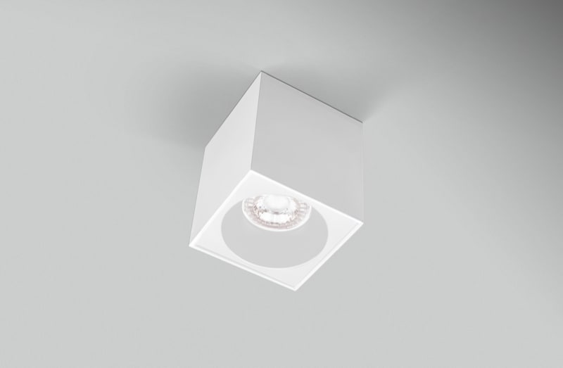 CENTURY - PLAFONIERA LED ESSENZA QUBE BIANCA/BIAN ESQBB80-GU10