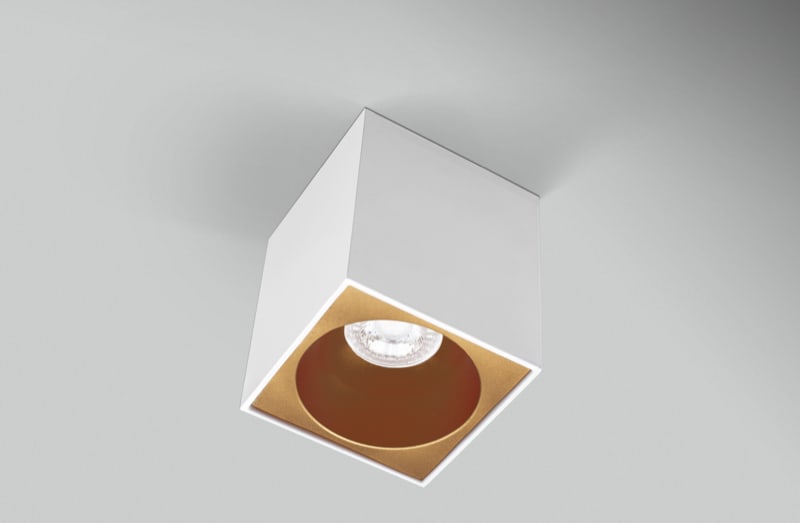 CENTURY - PLAFONIERA LED ESSENZA QUBE BIANCA/GOLD