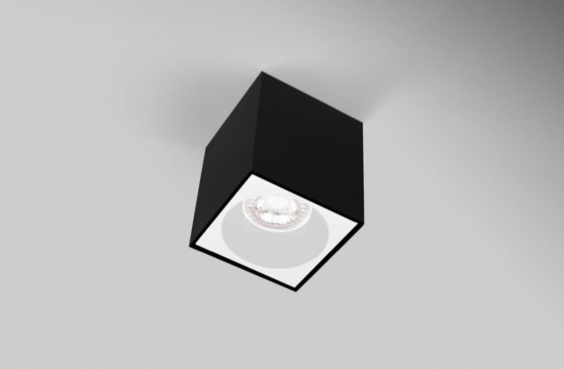 CENTURY - PLAFONIERA LED ESSENZA QUBE NERA/BIANCA