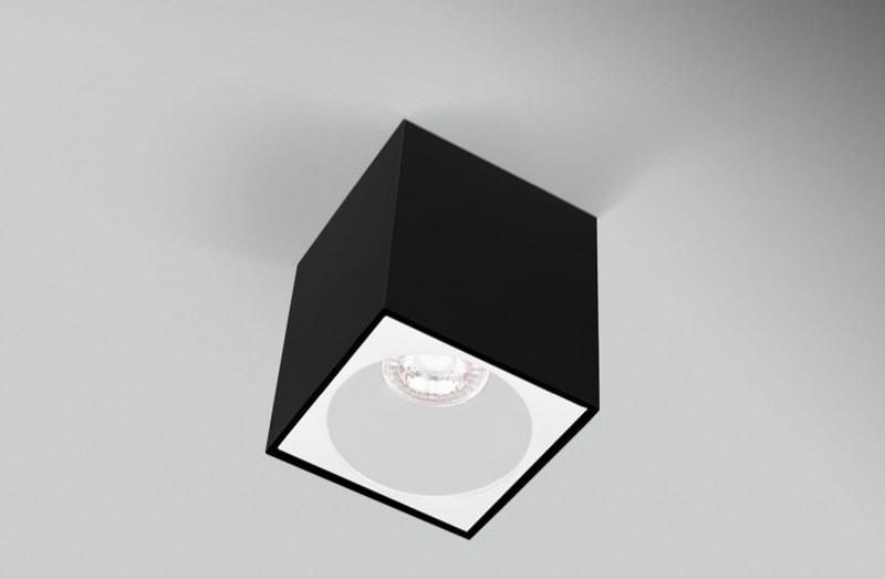 CENTURY - PLAFONIERA LED ESSENZA QUBE NERA/BIANCA