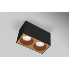 CENTURY - PLAFONIERA LED ESSENZA QUBE NERA/GOLD D ESQNG160-2GU10